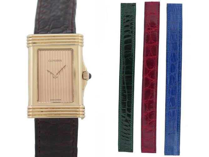 Bracelet vintage montre O.J. PERRIN  32mm quartz or jaune 4 bracelets 58 Facettes 264531