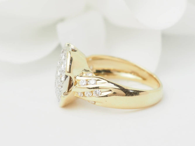 Bague 51 Bague en or jaune pavage de diamants 58 Facettes 33400