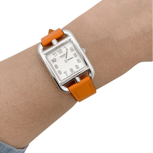 Montre Montre Hermès, "Cape Cod", acier sur cuir. 58 Facettes 34298