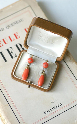Boucles d'oreilles Boucles d'Oreilles Gouttes Corail 58 Facettes