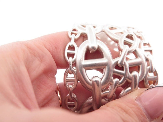 Bracelet bracelet HERMES chaine d'ancre enchainee tgm en argent 58 Facettes 259929