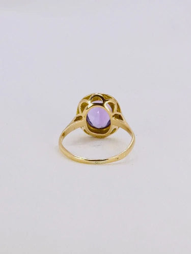 Bague 54 Bague vintage or jaune améthyste 58 Facettes 1073.9