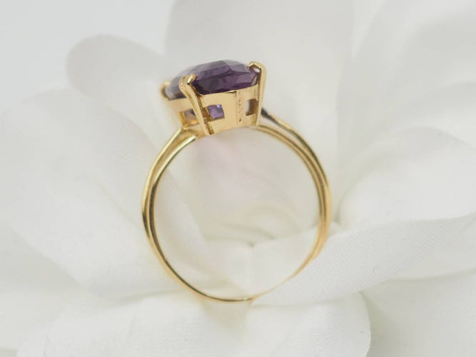 Bague 59 Bague marquise en or jaune et améthyste 58 Facettes 33206