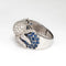 Bague Bague pieuvre en or blanc 18 carats, diamants et saphirs, taille 7,5, bijou ancien de l'océan 58 Facettes G13744