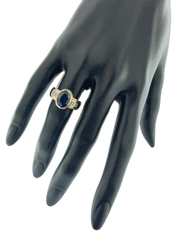 Bague 55 Bague 2 ors saphir et diamants 58 Facettes