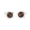 Boutons de manchette Boutons de manchette Cartier C en quartz fumé et argent sterling palladié, bijoux pour homme 58 Facettes G13944