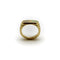 Bague Chevalière en or 18 carats avec émail gravé à la main et motif symétrique 58 Facettes