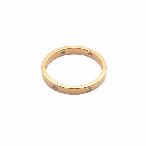 Bague 53 Alliance sertie de diamants en or jaune 18 carats 0,18 ct 58 Facettes 368