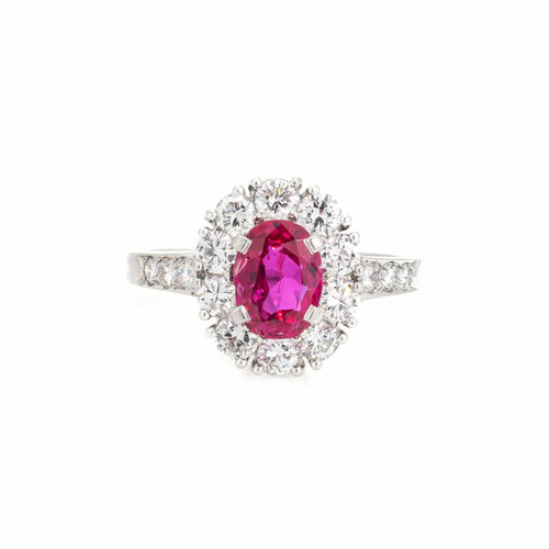 51 Bague Tiffany & Co Burma Ruby Diamond des années 60 en platine 58 Facettes G13161