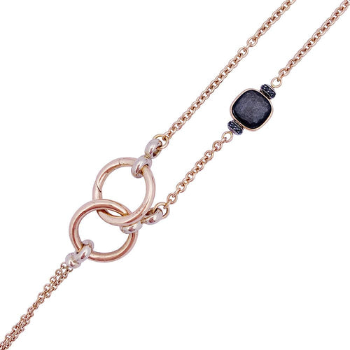 Collier Collier Pomellato, "Nudo", or rose, obsidiennes, diamants noirs. 58 Facettes 33631