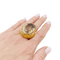 Bague 54 Bague cocktail or jaune, quartz fumé. 58 Facettes 34332