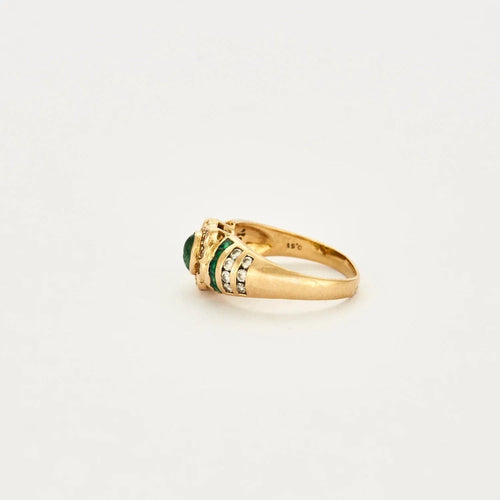 Bague 55 BAGUE FLEUR DIAMANTS ET EMERAUDES 58 Facettes BO/230103