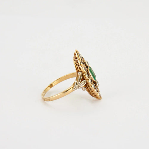 Bague 51 Bague Marquise émeraude et diamants 58 Facettes 2112