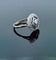 Bague ronde Art Déco en or gris et platine sertie de diamants et saphirs