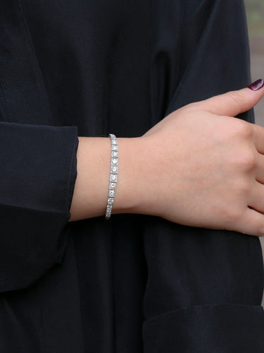 Bracelet Bracelet ligne diamants or blanc platine 58 Facettes J437