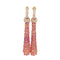 Boucles d'oreilles Boucles d'oreilles souples, or jaune, diamants, saphirs roses. 58 Facettes 34082