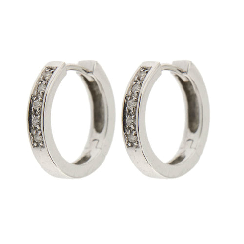 Boucles d'oreilles Boucles d'oreilles créoles avec diamants 58 Facettes 13347