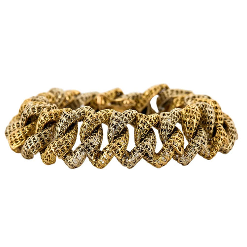 Bracelet Bracelet or jaune et blanc 58 Facettes GU0001