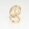 Bague Bague vintage en or jaune 18 carats avec diamants et cristal de roche, taille 7 58 Facettes G13575