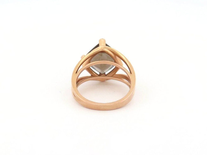 Bague 55 bague MAUBOUSSIN fou de toi or rose quartz fume diamants 58 Facettes 261248