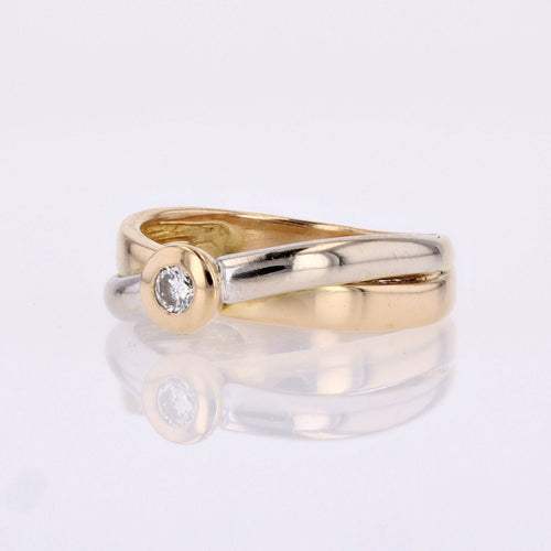Bague 51 Bague deux ors diamant 58 Facettes 24-289