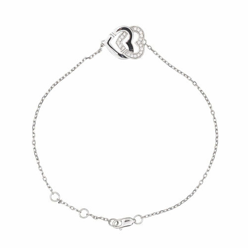 Bracelet Dinh Van Bracelet Double coeur Or blanc Diamant 58 Facettes 3808685RV