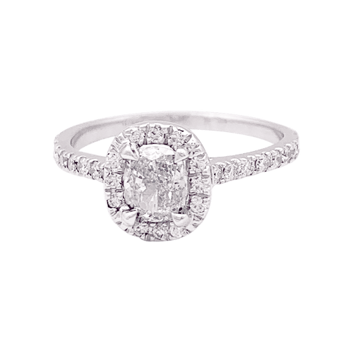 54 Bague solitaire or blanc, diamant 0,73 carat. 58 Facettes 34198
