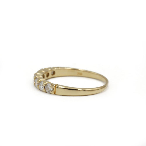 Bague 50 Demi-Alliance - Or jaune & Diamants 58 Facettes 250430R
