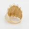Bague Bague cocktail vintage en or jaune 14 carats, large anneau de cigare, taille 7, sculptée et striée 58 Facettes G12645