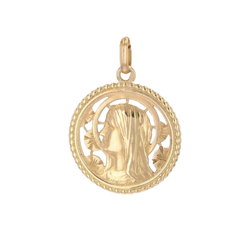 Pendentif Médaille ancienne or jaune ajouré signée Sellier 58 Facettes CVP200