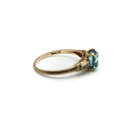 Bague 52.5 Bague solitaire art déco dorée zircon et diamant 58 Facettes