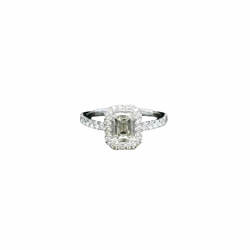 Bague 47 Bague en grappe de diamants taille émeraude 58 Facettes