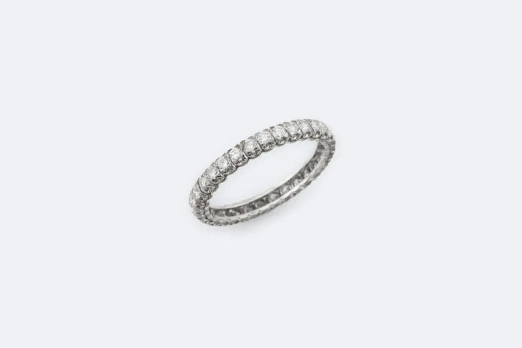 Bague Oro Bianco / 18 Bague en or blanc avec diamants 58 Facettes anl112