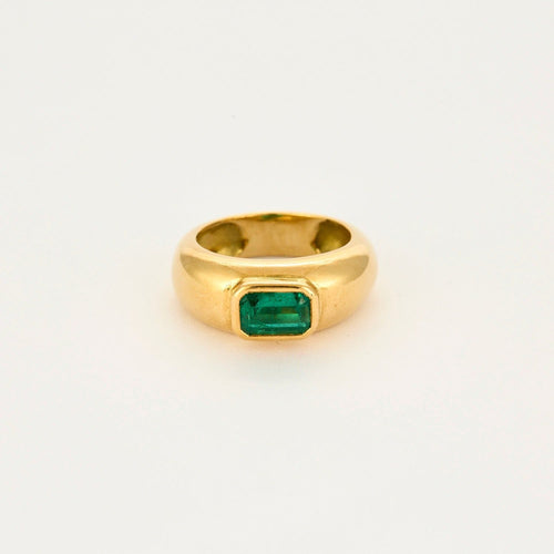 Bague 57 Bague or jaune émeraude (certificat) 58 Facettes 1