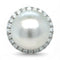 Bague 54 Bague rétro en or blanc avec perle des mers du Sud et diamant 58 Facettes