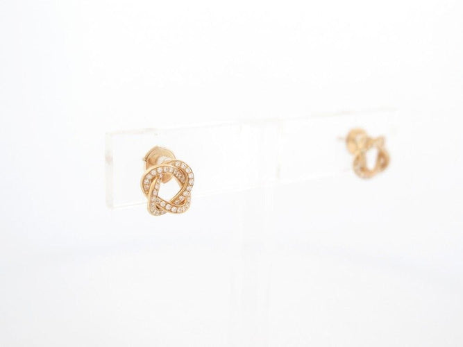 Boucles d'oreilles boucles d'oreilles POIRAY puces tresse or jaune diamants 58 Facettes 260895