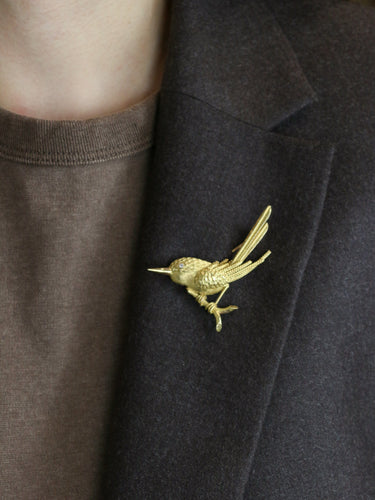 Broche Broche animalière Oiseau or jaune diamant 58 Facettes 1014.1