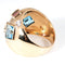 Bague Bague mosaïque en pierres précieuses vintage, dôme, taille 8, or jaune 14 carats, bijoux fins 58 Facettes G13906