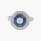 Bague style Art Déco Saphirs Diamants