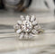 Bague 53 Bague fleur en or blanc 18k et diamants 2.80 Ct 58 Facettes