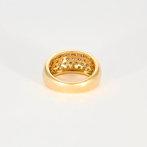 Bague 53.5 Bague Jonc Or Jaune Pavage Diamants 58 Facettes