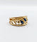 Bague 55 Bague bandeau Art Nouveau or jaune, saphirs navette, diamants 58 Facettes A04687