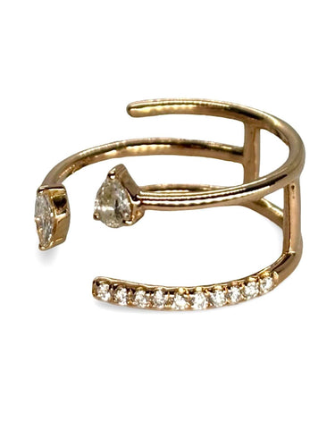 Bague 50 Bague Djula Marquise or rose et diamants 0,30 ct 58 Facettes 1127