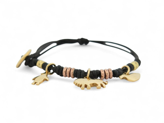 Bracelet bracelet dodo rondelles granelli charms lion pingouin canard or jaune 18k 58 Facettes 271162