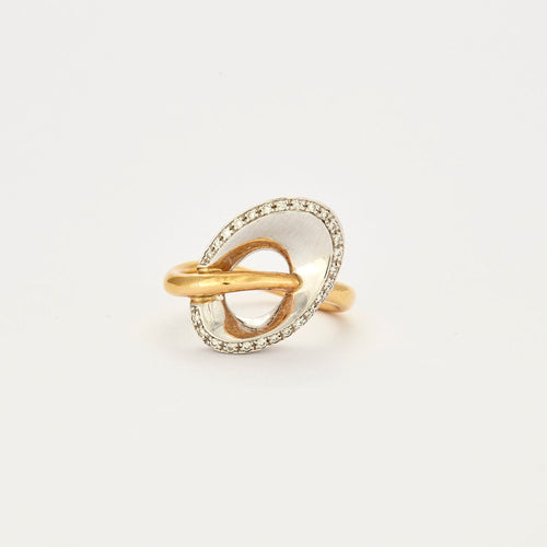 Bague 51 Bague en or jaune et or blanc 58 Facettes 2560