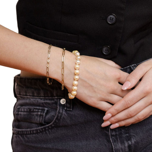 Bracelet Fermoir de bracelet en or jaune avec perles 58 Facettes 2311000