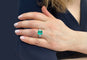 Bague 53 Bague émeraude et diamants en or blanc 18k 58 Facettes BAG.EMER.TE-1707