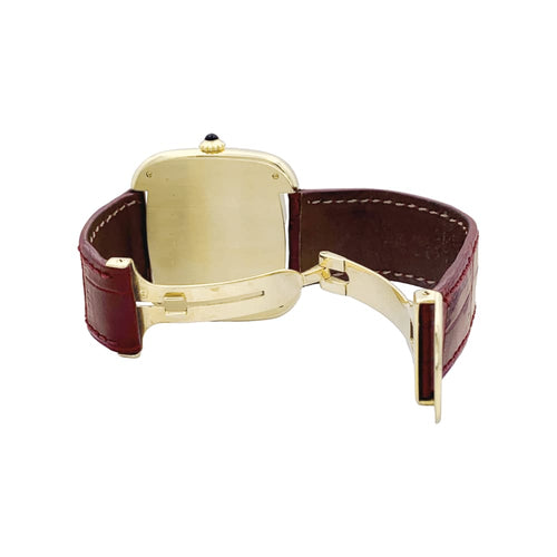 Montre Montre Cartier, « Square » en or jaune et cuir. 58 Facettes 35327