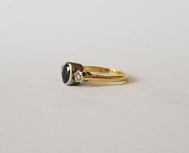 Bague 52 Bague or jaune saphir diamants 58 Facettes