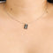 Collier Pendentif et chaine or blanc, céramique et diamants 58 Facettes 250135